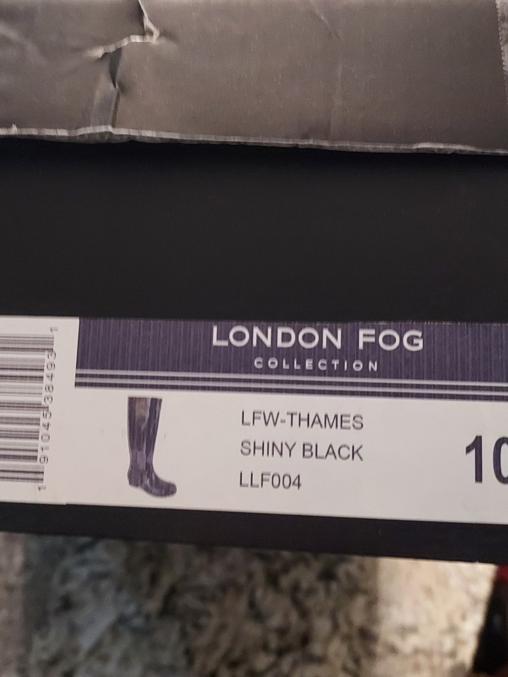 London Fog Thanes Shiney Black Rubber Knee High Rain Boots. Sz 10B. NWB - Picture 13 of 16